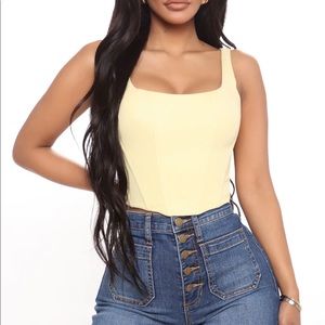 YELLOW CORSET TOP
